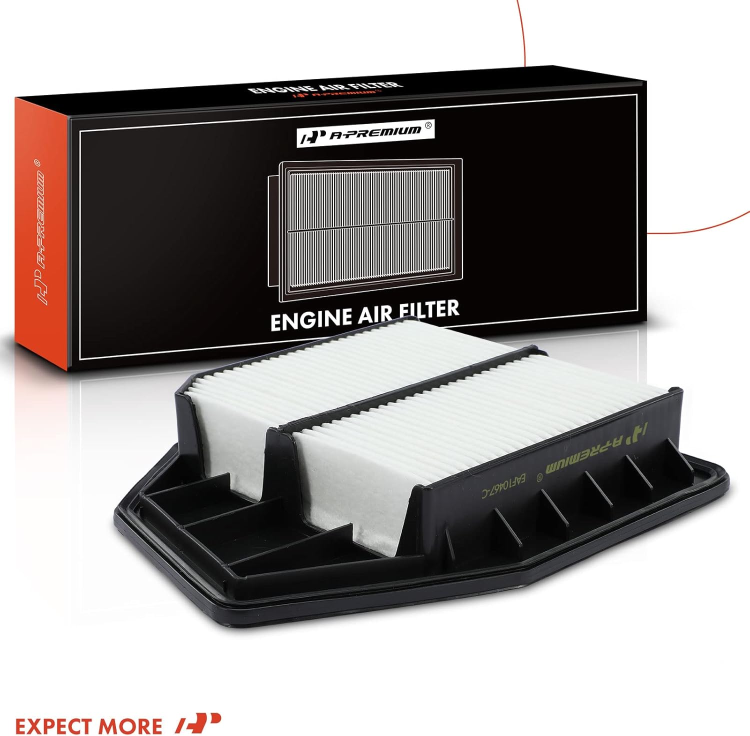 A-Premium 2-PC Engine Air Filter Compatible with Honda Models - Accord 2008 2009 2010 2011 2012, Crosstour 2012 2013 2014 2015 - L4 2.4L - Replace# 17220-R40-A00