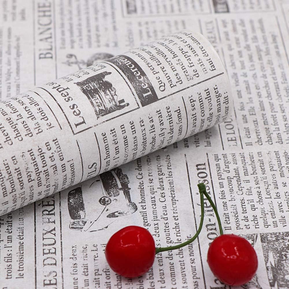 TANONE White Newspaper Wallpaper 17.7" X 236'' Literature and Art French Language Wall Paper Self Adhesive Peel and Stick Wallpaper for Countertops Cabinets Decorative Dormitory Old Furniture