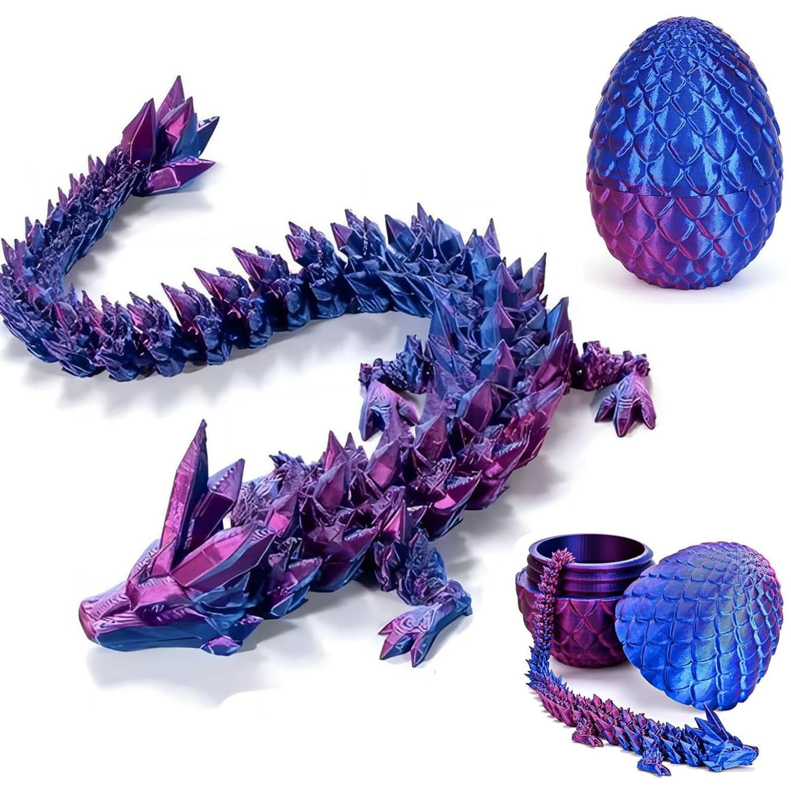 JSGBZK 3D Printed Dragon Egg Fidget Toy - Gemstone Mystery Flexible Colorful Creative Decoration for Home Office Executive Desk