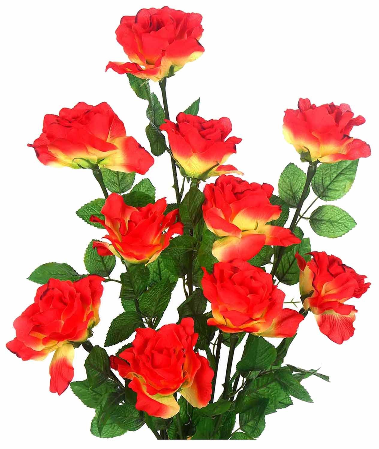 Buy kusal Fabric Artificial Flowers (30 cm x 35 cm x 25.4 cm, Orange