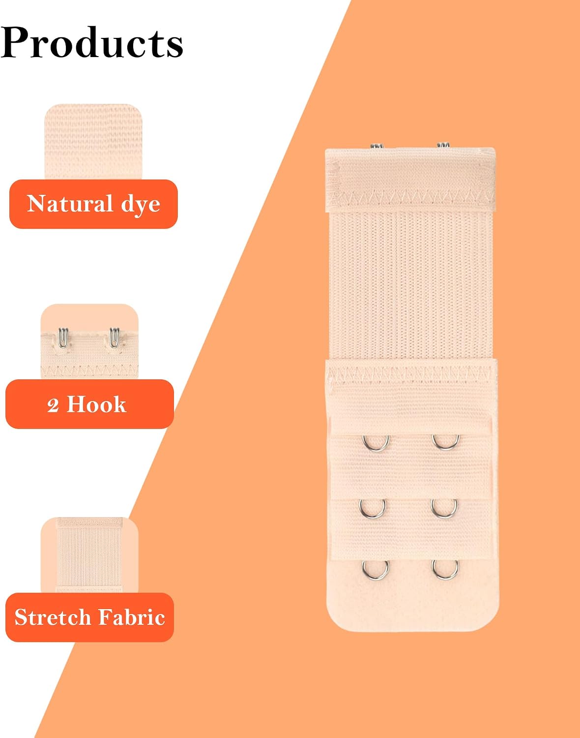 Adjustable Bra Extender 2 Hook Set, Custom Comfort & Support, Stretchable & Durable for Plus-Size Women image 2
