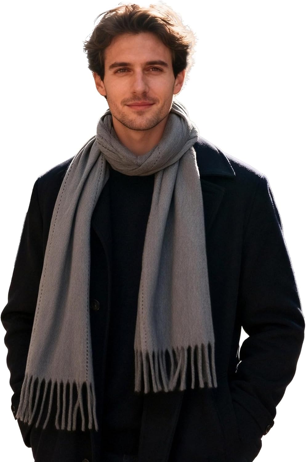 100% Merino Wool Winter Scarf for Women Cashmere Pashmina Soft Luxury Warm Shawl Wraps Stole Valentine's Gift - Image 2