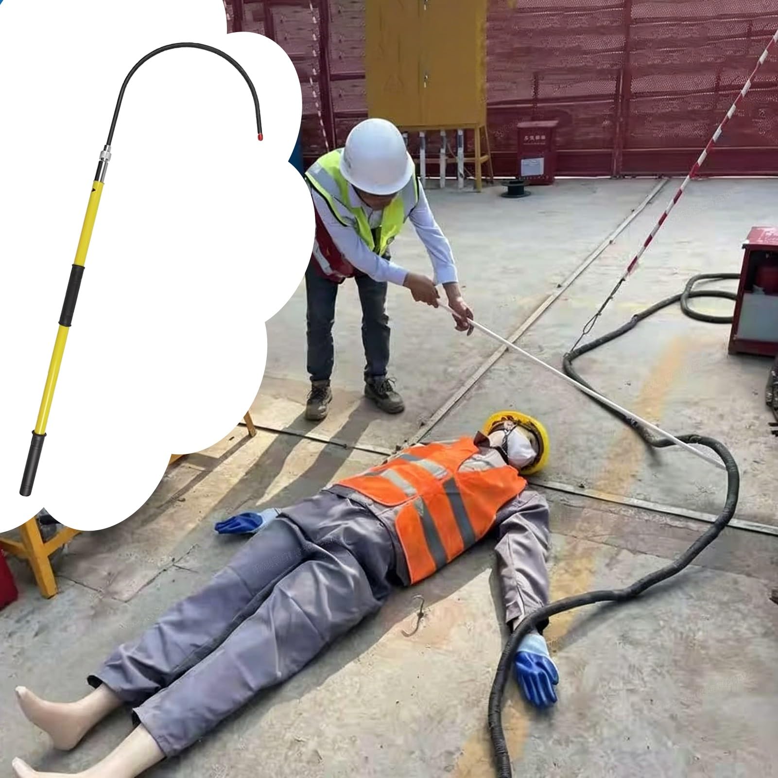 Gancho de rescate aislado y herramienta de empalme para sistemas eléctricos de 2 m
