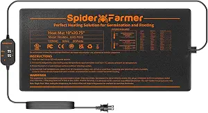 Spider Farmer 10x20.75 Inch Seedling Heat Mat with Built-in Thermostat