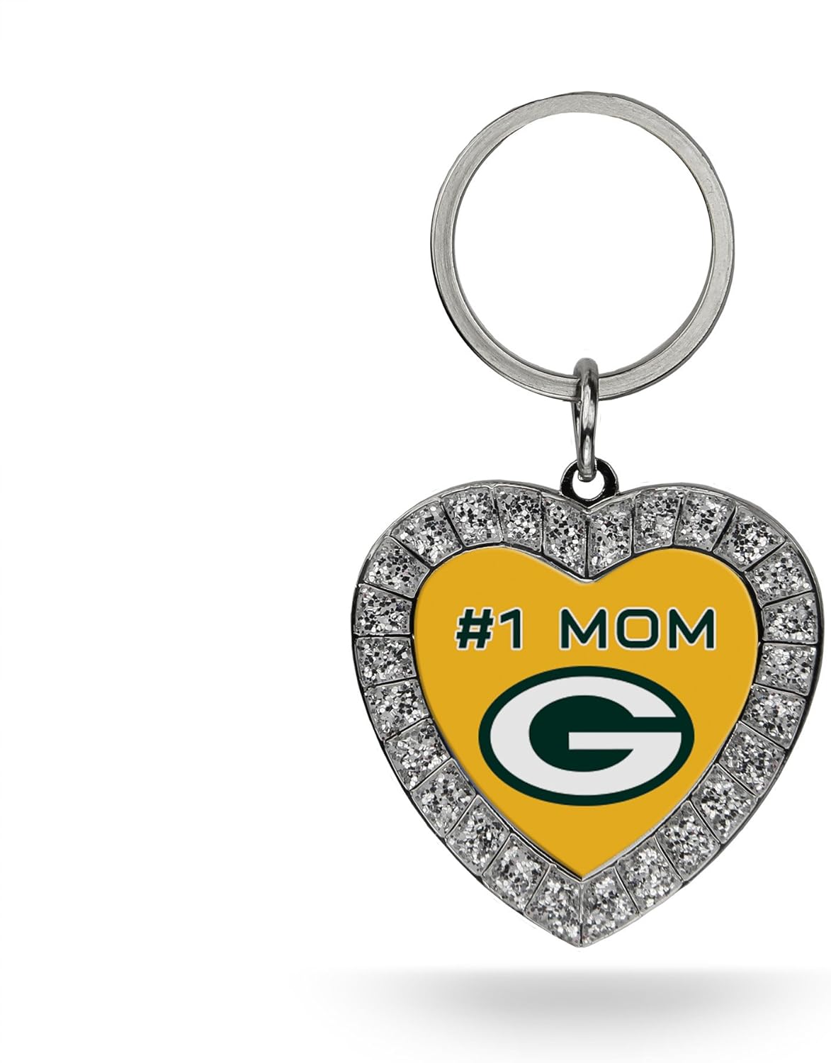 Rico Industries NFL Football Rhinestone Heart Keychain - Great Accessory
