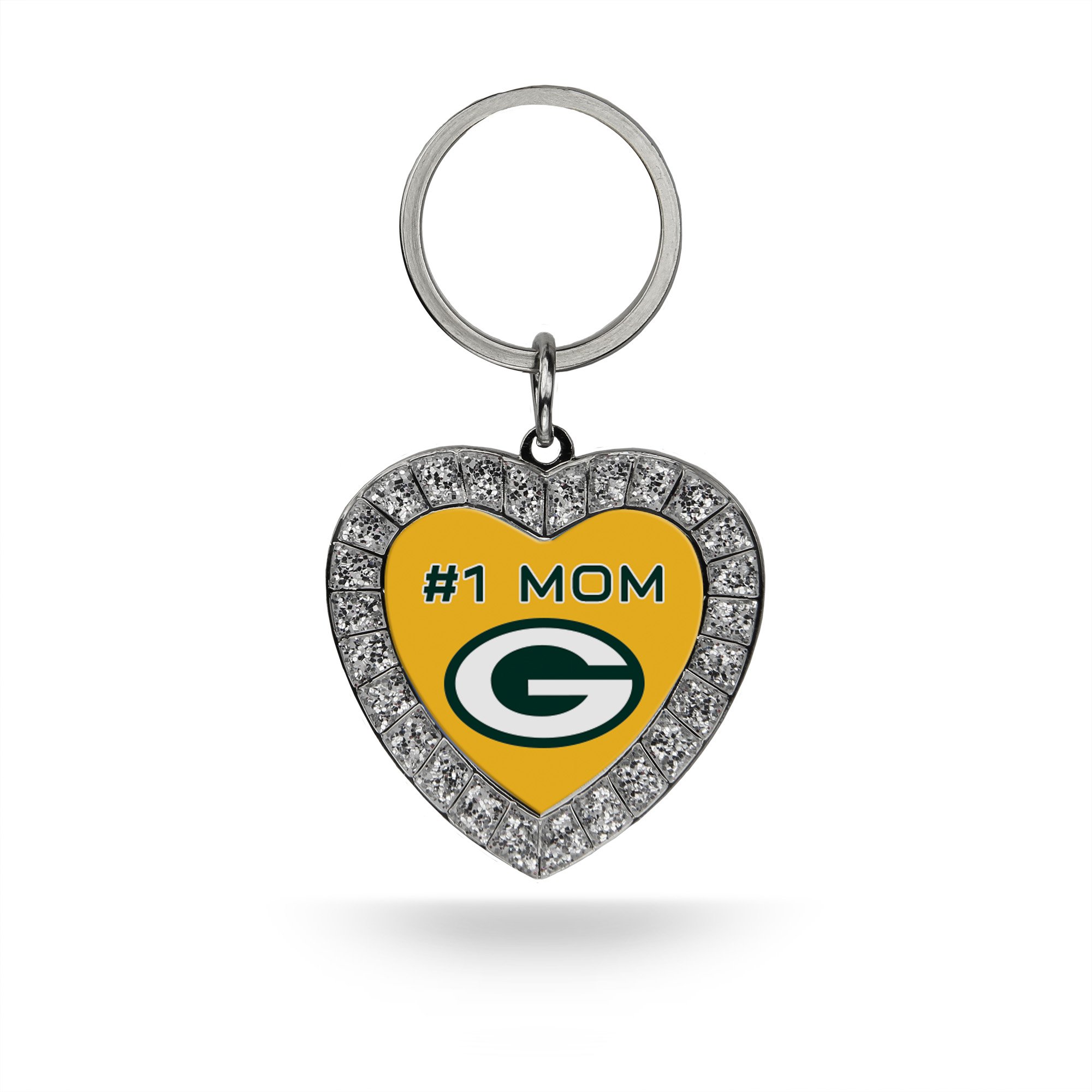Rico Industries NFL Football Rhinestone Heart Keychain - Great Accessory