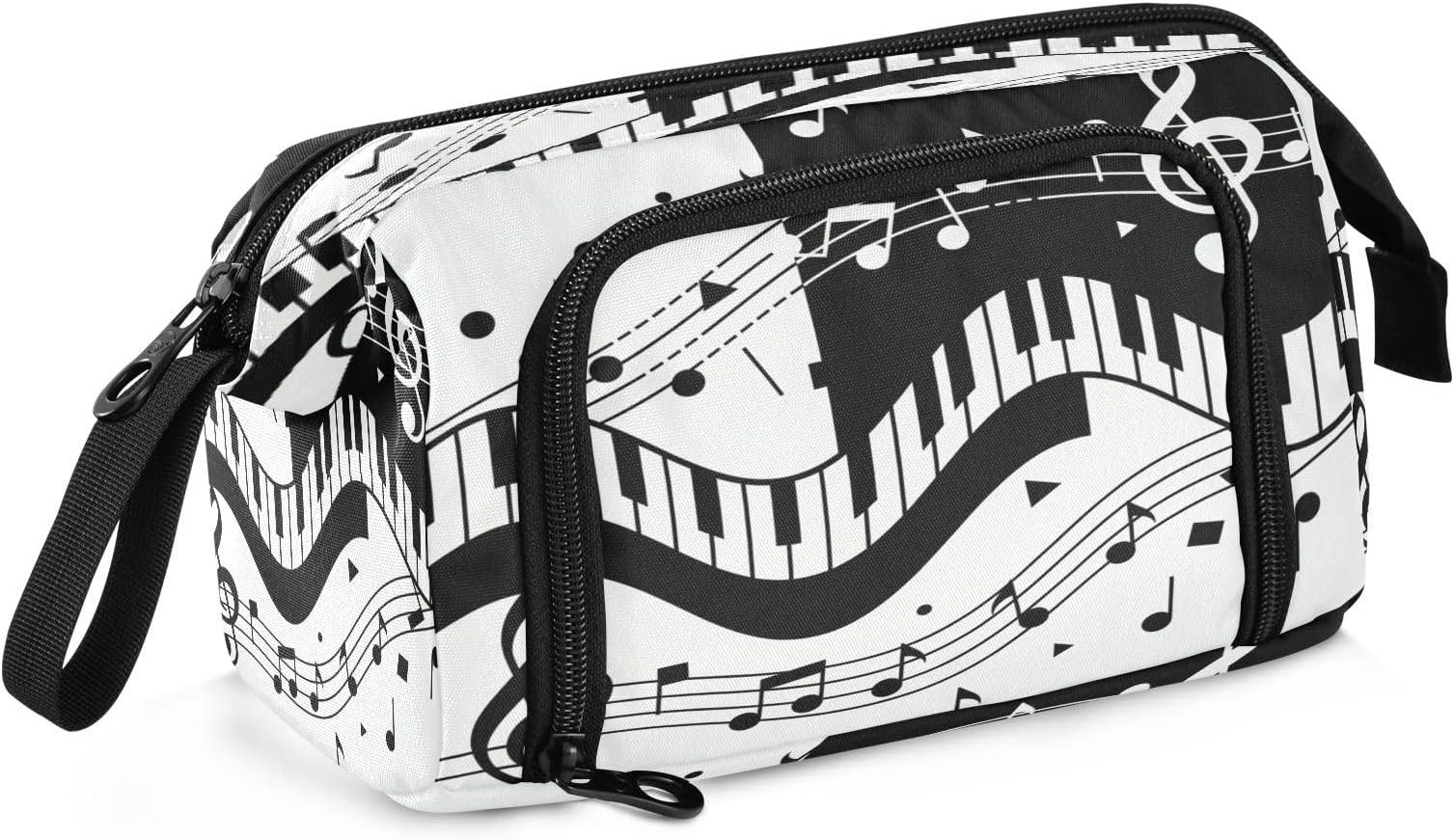 SUABO Big Capacity Pencil Case Piano Music Note Pouch Pen Case Pencil Box Stationery Bag Makeup Bag Office Organizer for Adults
