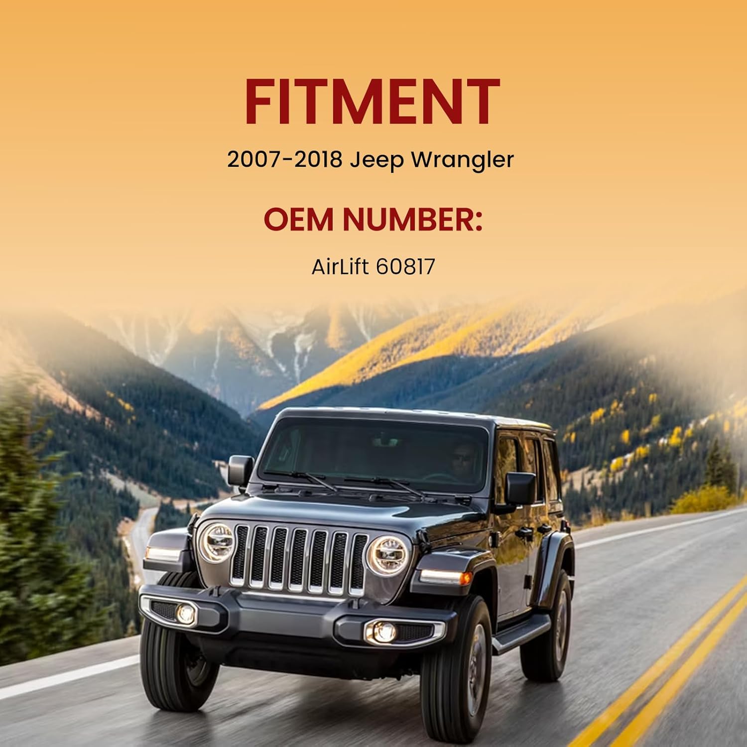 MILLISEC Rear Air Spring Bags Suspension Kit Compatible with 2007 2008 2009 2013 2016 2017 2018 Je-ep Wrangler Car Air Springs OEM Replaces# 60817