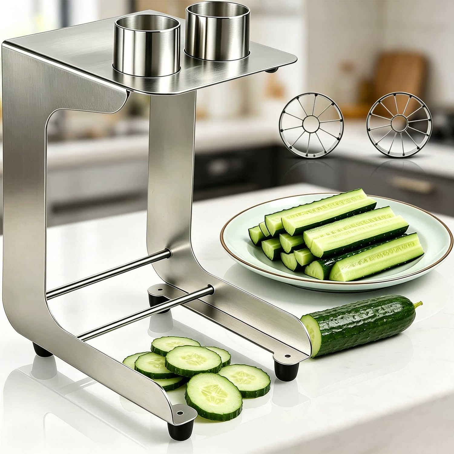 Práctico Cortador De Palitos De Zanahoria Y Pepino, Diámetro De Corte De 45 Mm, 10+12 Cortes, Removedor De Semillas, para Preparar Ensaladas Y Sushi.