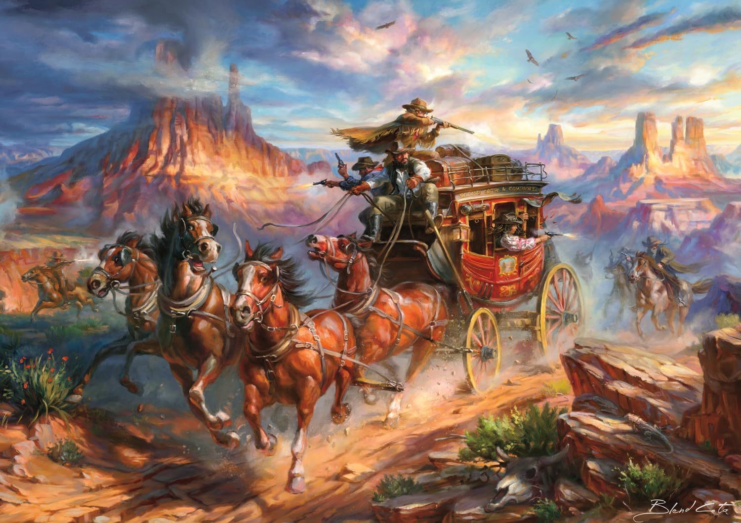 Buffalo Games - Gold - Blend COTA - Wild Wild West - 500 Piece Jigsaw Puzzle for Adults - Challenging Puzzle Perfect for Game Nights