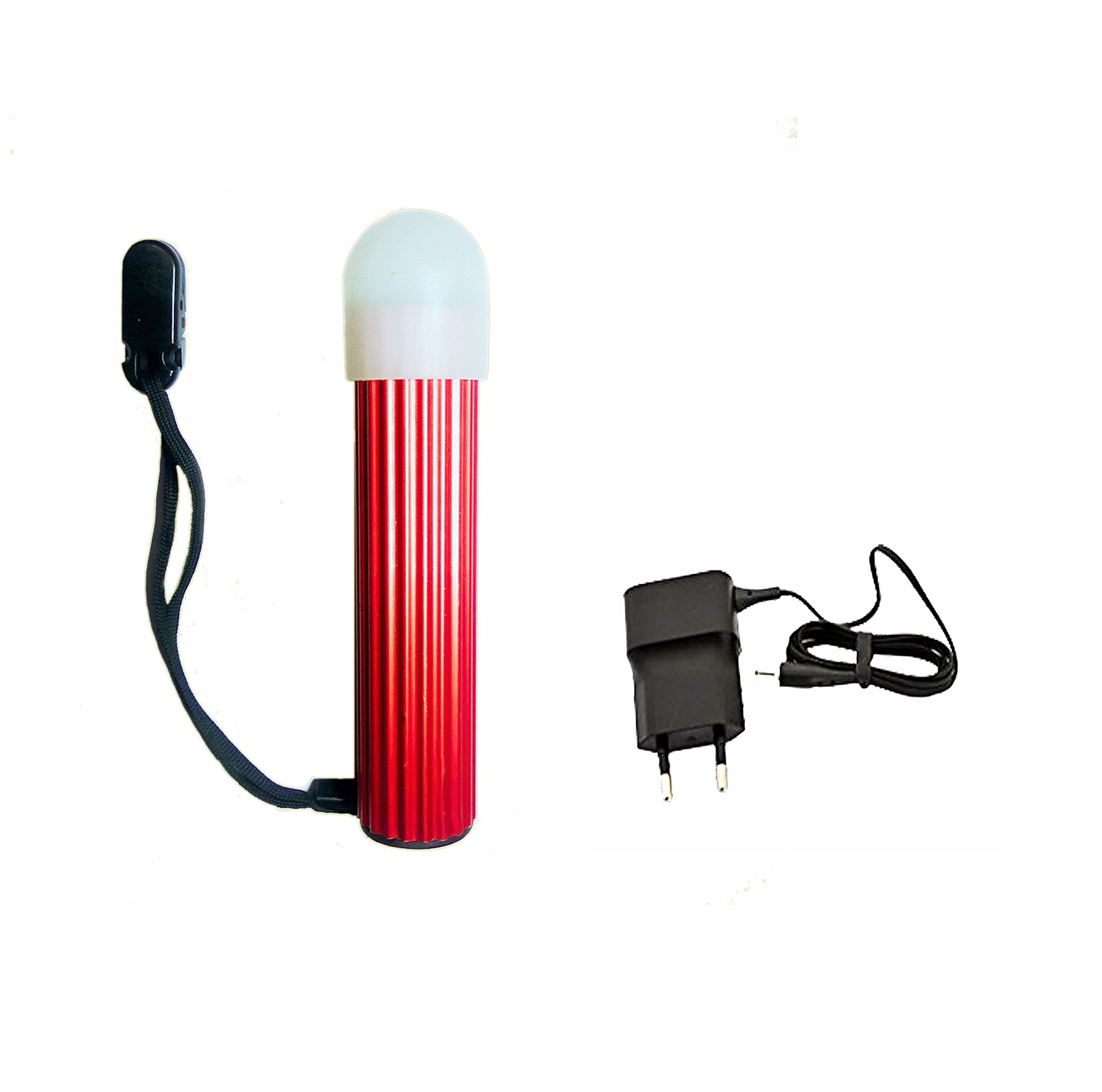 Saish Solutions® Rechargeable AC DC LED Torch light with metal body for emergency home lighting along with inbuilt Lithium Ion Battery, Diffuser cap for eye protection, Hanging string and Electric Charger