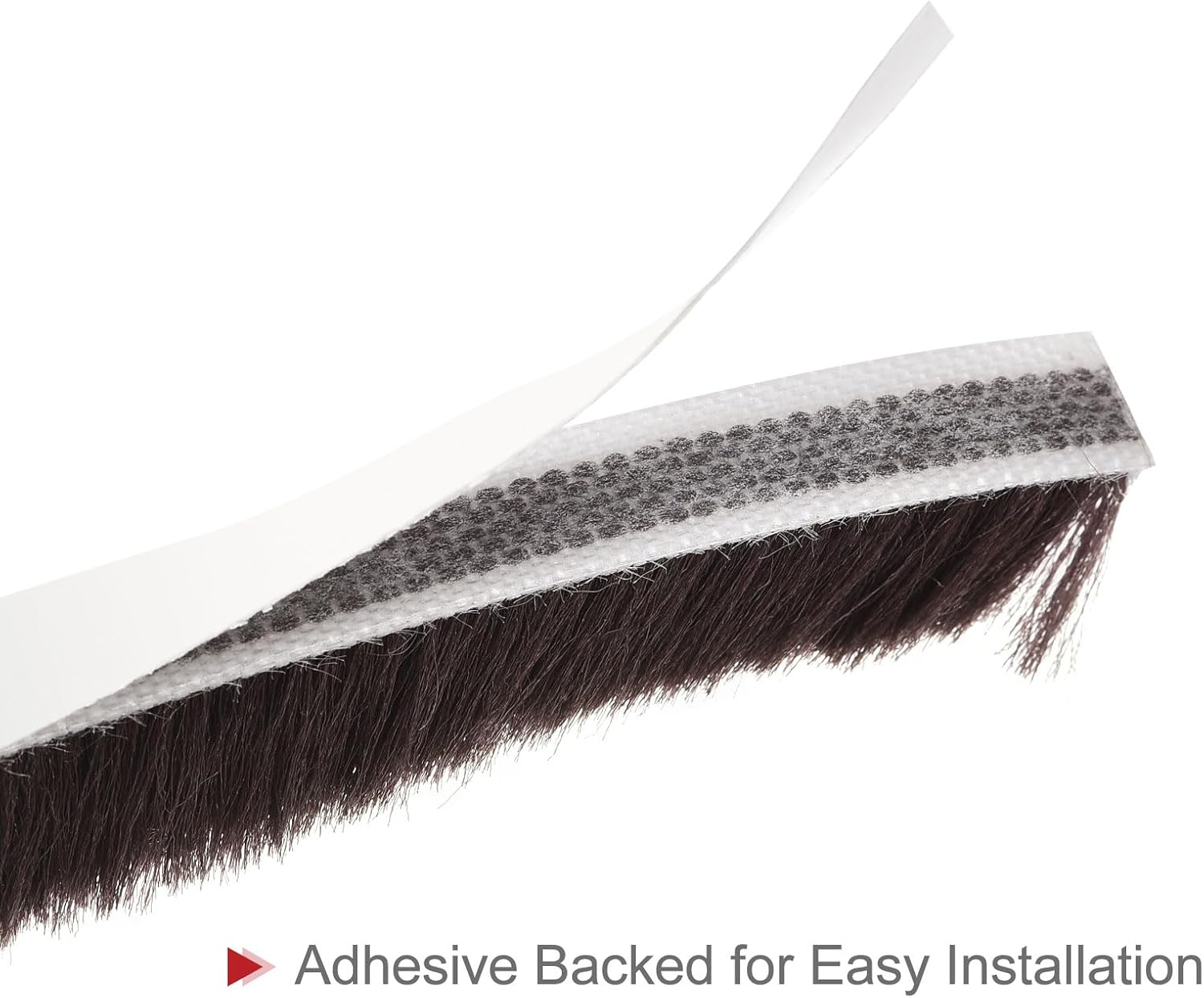 uxcell Weather Stripping Brush, 40ft L x 0.35" W x 0.6" H Self-Adhesive Seal Weatherstrip Sweep Brush Brown for Door Window