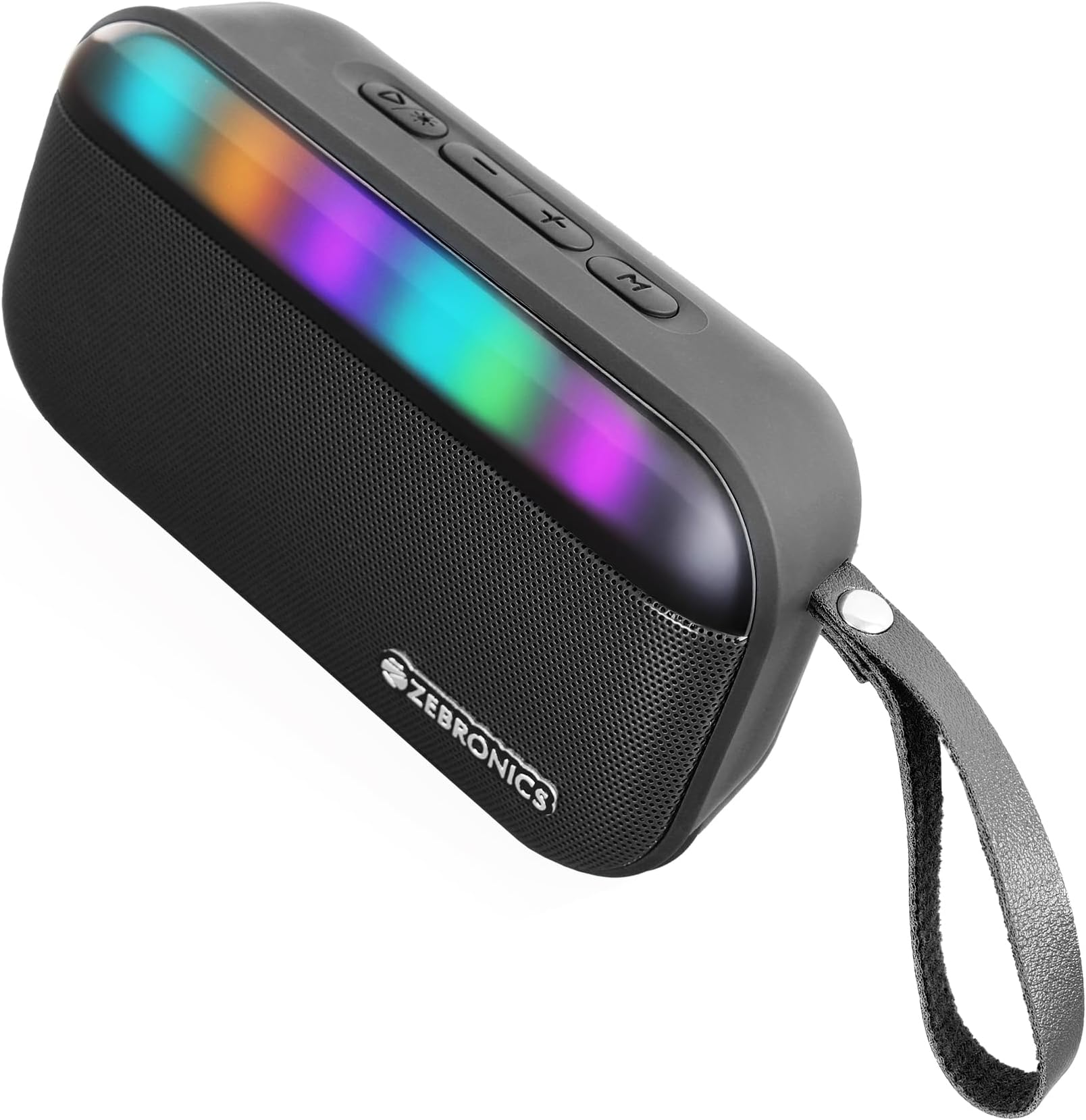 County 7 Portable Bluetooth Speaker, 8 Watts, Upto 8 Hours Playback, Passive Radiator, BTv5.3 | mSD | TWS | USB, RGB LED, Call Function, Carry Loop (Black)