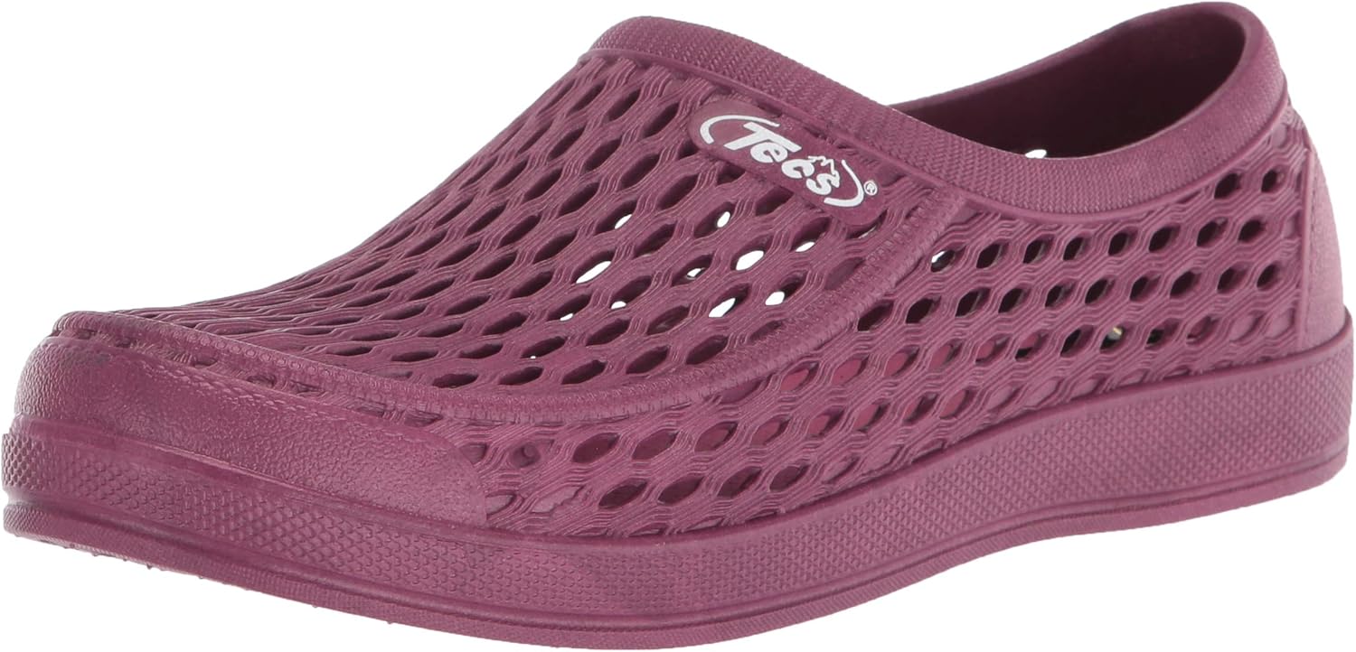 TECS Women's Summer Slip On Classic Clog Water Shoes - Lightweight, Easy to Clean and Cushioned Insole Purple