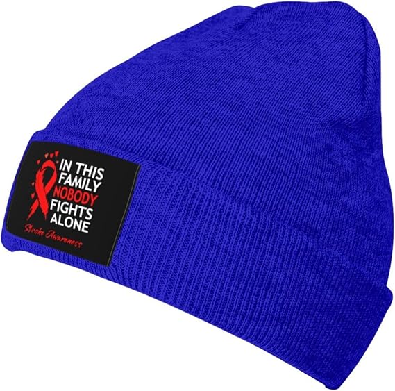 in This Family Nobody Fights Alone Stroke Awareness Warm Skull Cap