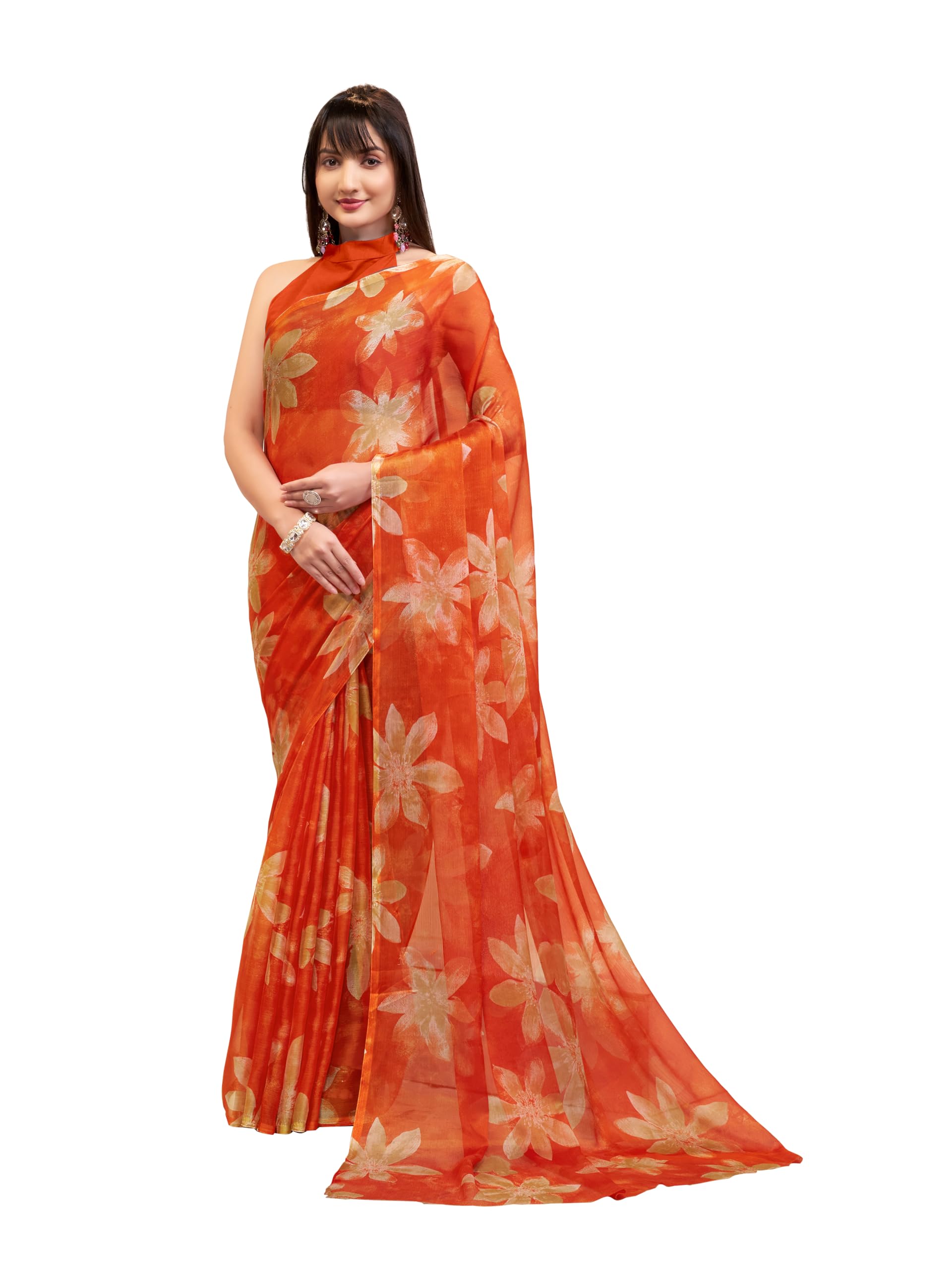 Garden Vareli Floral Print Nara Chiffon Saree 59599