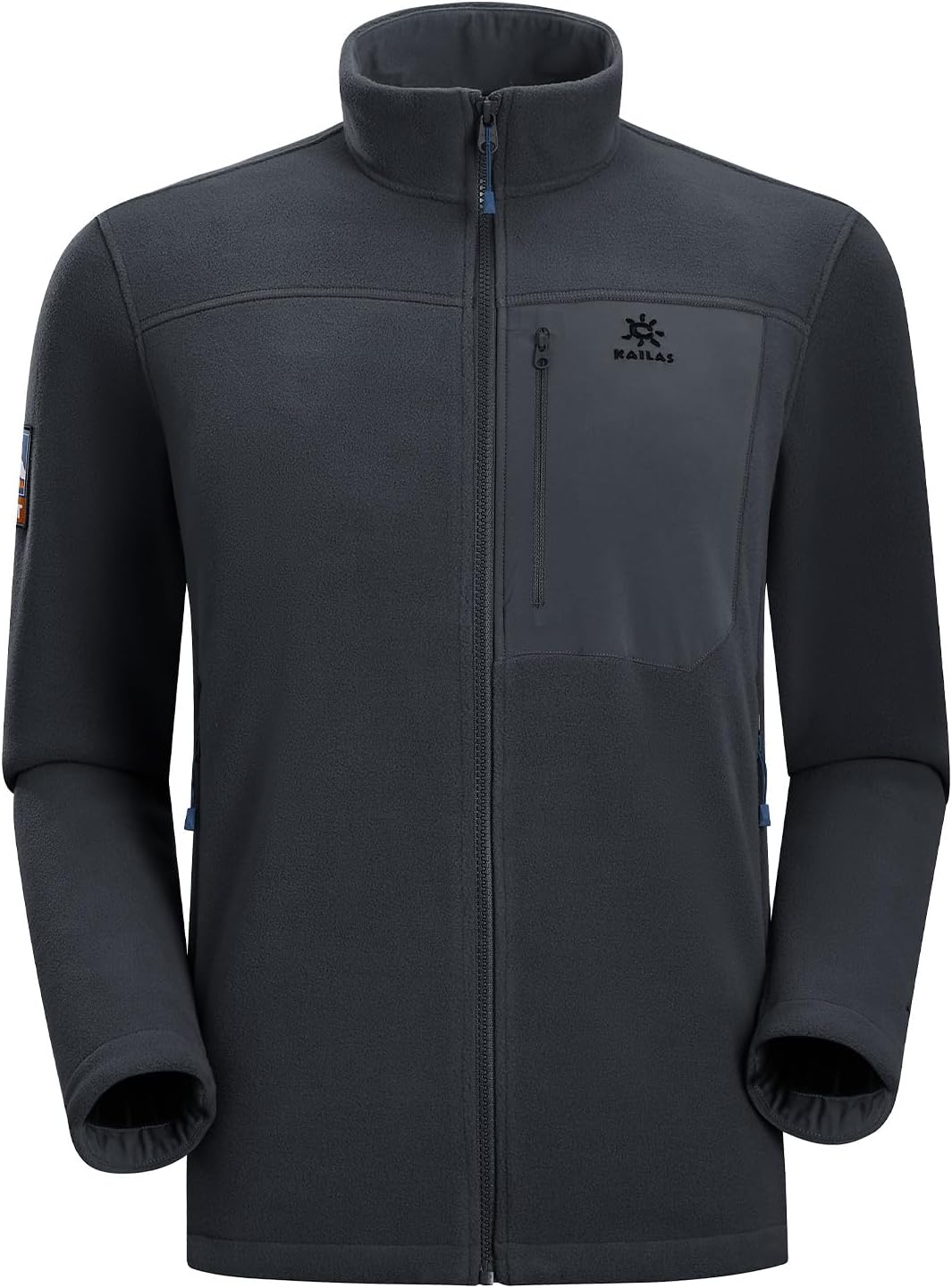 KAILAS Men’s Fleece Hooded Full Zip Jacket Lightweight Winter Jacket Polar Warm Coat Pockets Outdoor Jacket