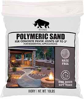 Rhino Power Bond Plus - Polymeric Sand for Pavers and Stone Joints up to a Maximum of 2 inches. (10 Pound, Ivory)