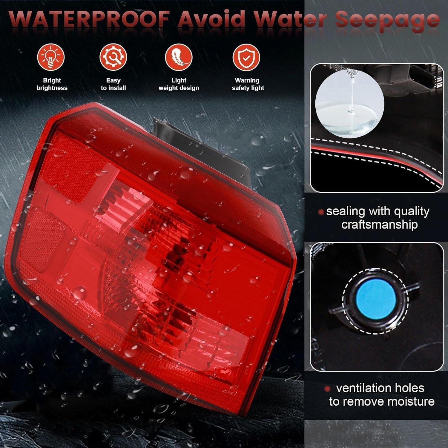 Tail Lights Outer Assembly Compatible with 2010-2017 GMC Terrain SL/SLE/SLT,Right Passenger Side Rear Light Taillights Replacement # GM2805105 23389934