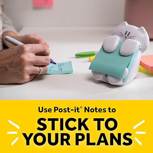 Post-it Pop-up Note Dispenser Cat Design 3x3 in 1 Dispenser/Pack (CAT-330 White)(Cat Dispenser)