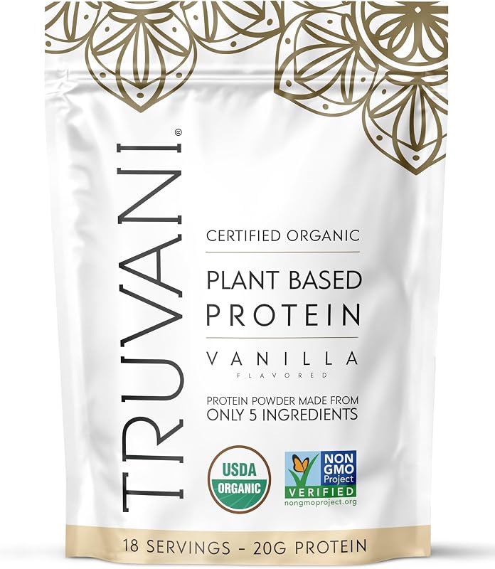 Organic Plant Based Protein Powder | Vanilla | 18 Servings | Vegan | 20g Pea Protein | Keto | Gluten & Dairy Free | Low Carb | No Added Sugar