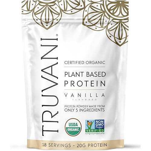 Truvani Organic Plant Based Protein Powder | Vanilla | 18 Servings
