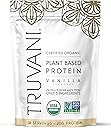 Truvani Organic Plant Based Protein Powder | Vanilla | 20g Pea Protein | 18 Servings | Vegan & Keto | Gluten & Dairy Free | Low Carb | No Added Sugar