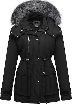 GGleaf Women's Quilted Winter Coat Warm Puffer Jacket Thicken Parka with Removable Hood (Available in Plus Size)
