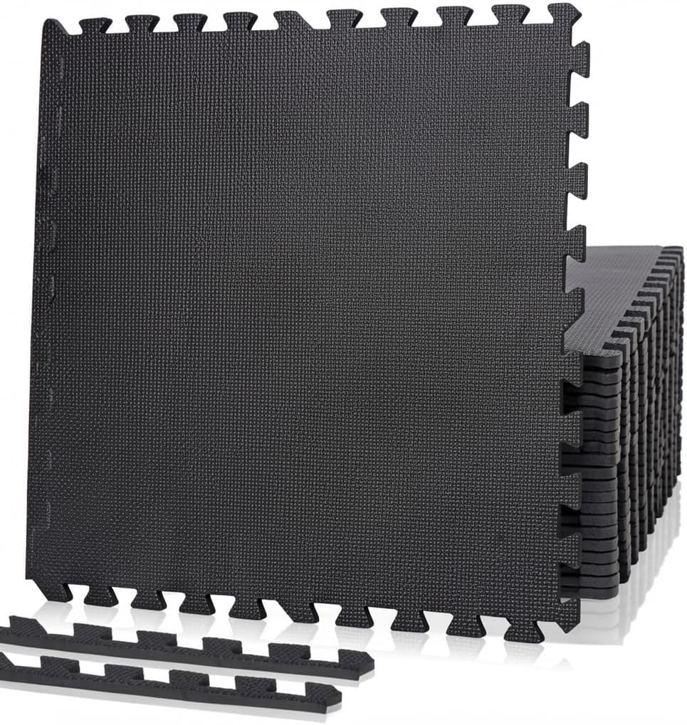 F2C Puzzle Exercise Mat 1/2'' Thick Interlocking Foam Floor Mat, Gym Flooring Mat, Home Gym Workout Exercise Equipment Mat (12)