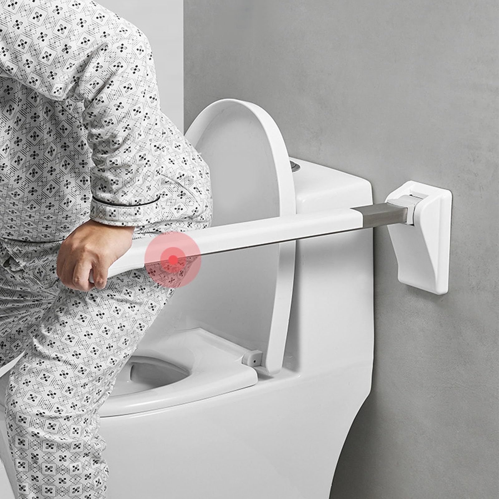 Generic Barra de Agarre Abatible hacia Arriba, Barra de Seguridad Antideslizante de Acero Inoxidable para Baño, Inodoro, 29,92 X 3,15 X 2,17 Pulgadas