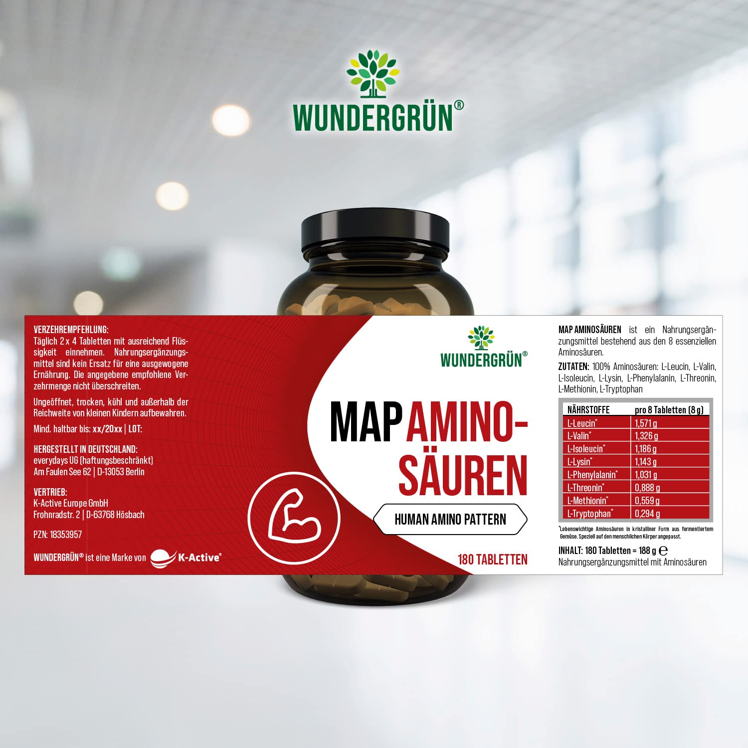 MAP Aminosäuren|Entwickelt nach Prof. Dr. Morettis Master Amino Acid Pattern|180 Presslinge