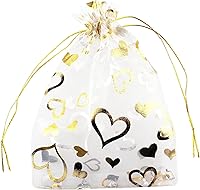 Vista 12 de 5 x 7 pulgadas 100 piezas corazón flor organza joyería bolsa de regalo bolsa de caramelo bolsa cordón boda favor bolsas P835 (corazón turquesa)