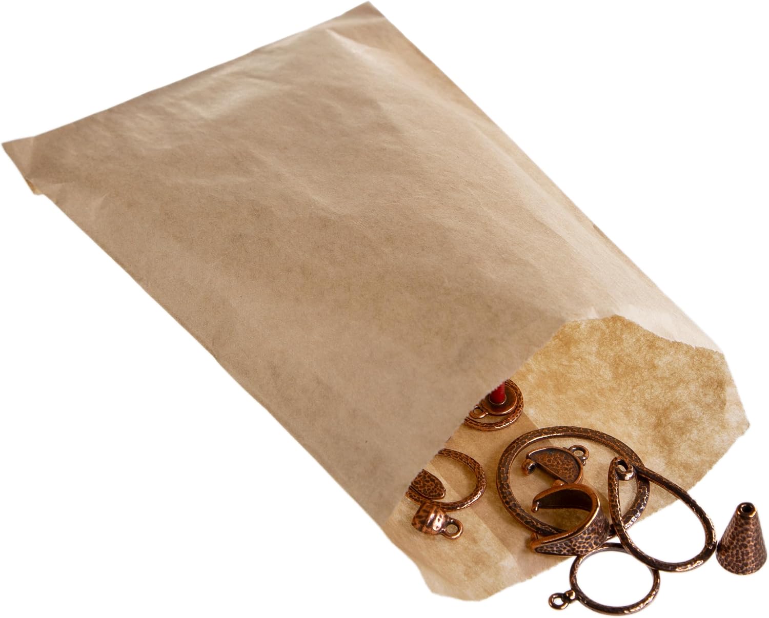 JewelrySupply 100 Kraft Paper Gift Bags 4x6 | Bulk Pack Retail Merchandise Shopping Bags | Jewelry Packaging