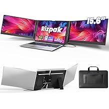 One Cable Laptop Screen Extender, 15.6&rdquo; Ultra-Slim Triple Portable Monitor, 1080P FHD IPS Display, USB-C/USB-A Connection, Travel Monitor for 13&ndash;17.3" Laptops, MacOS/Windows/Android