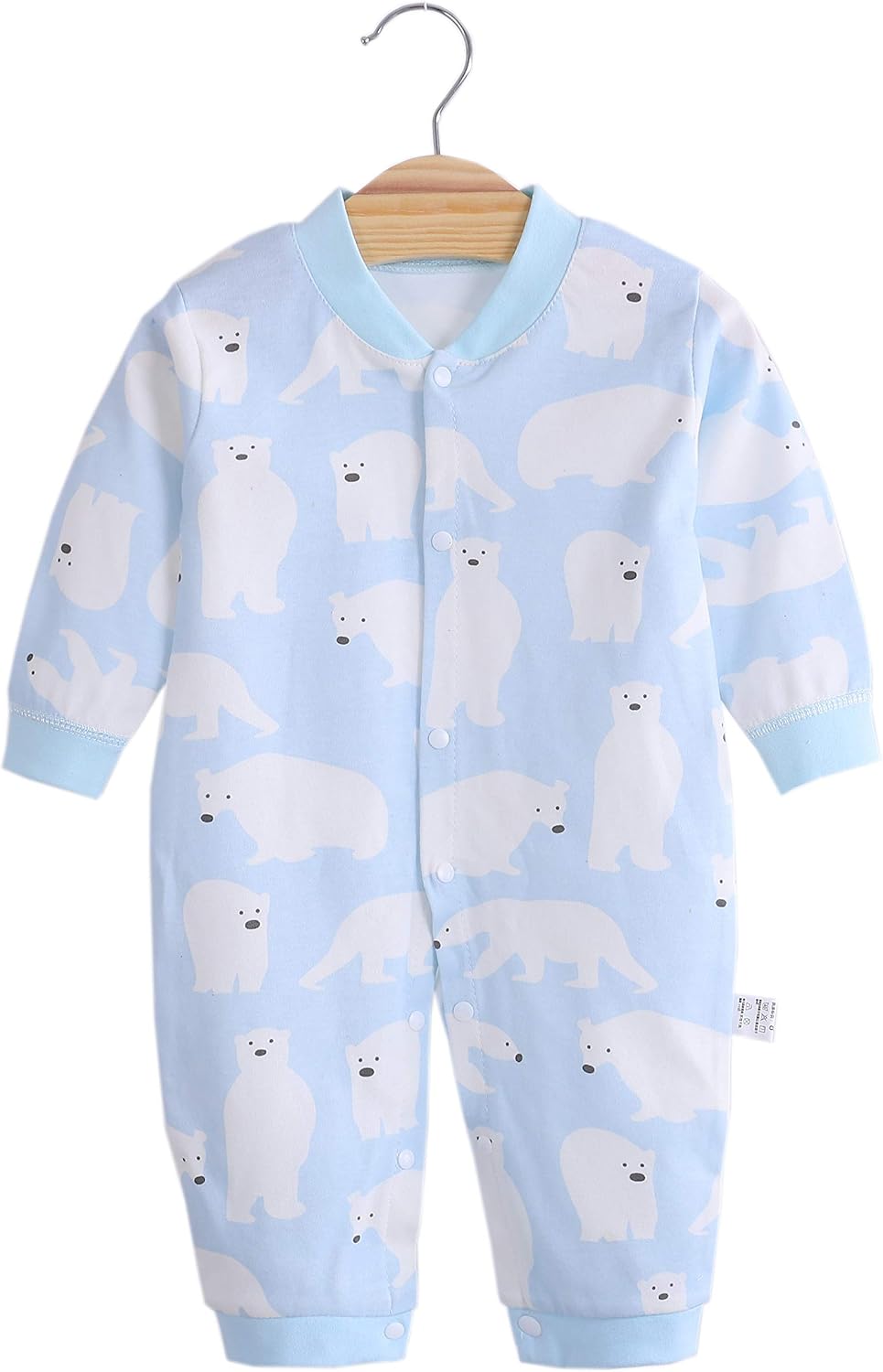 Newborn Infant Baby Boys Girls Bodysuit Jumpsuits with Button Long Sleeve Cotton Rompers Overall