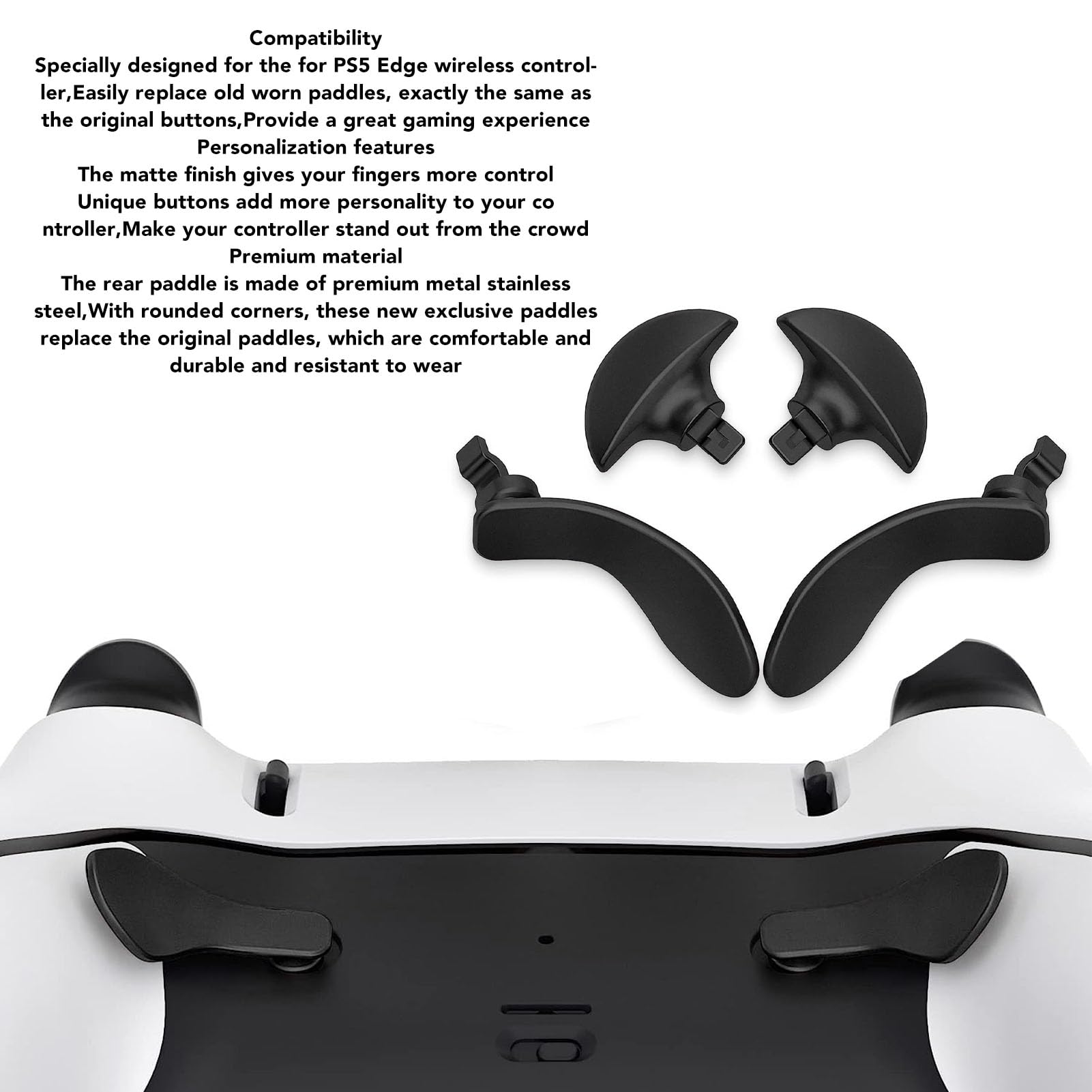 Set di 4 pallet in metallo, 2 paia di bottoni a spalla per controller parti di ricambio per controller Edge (nero)