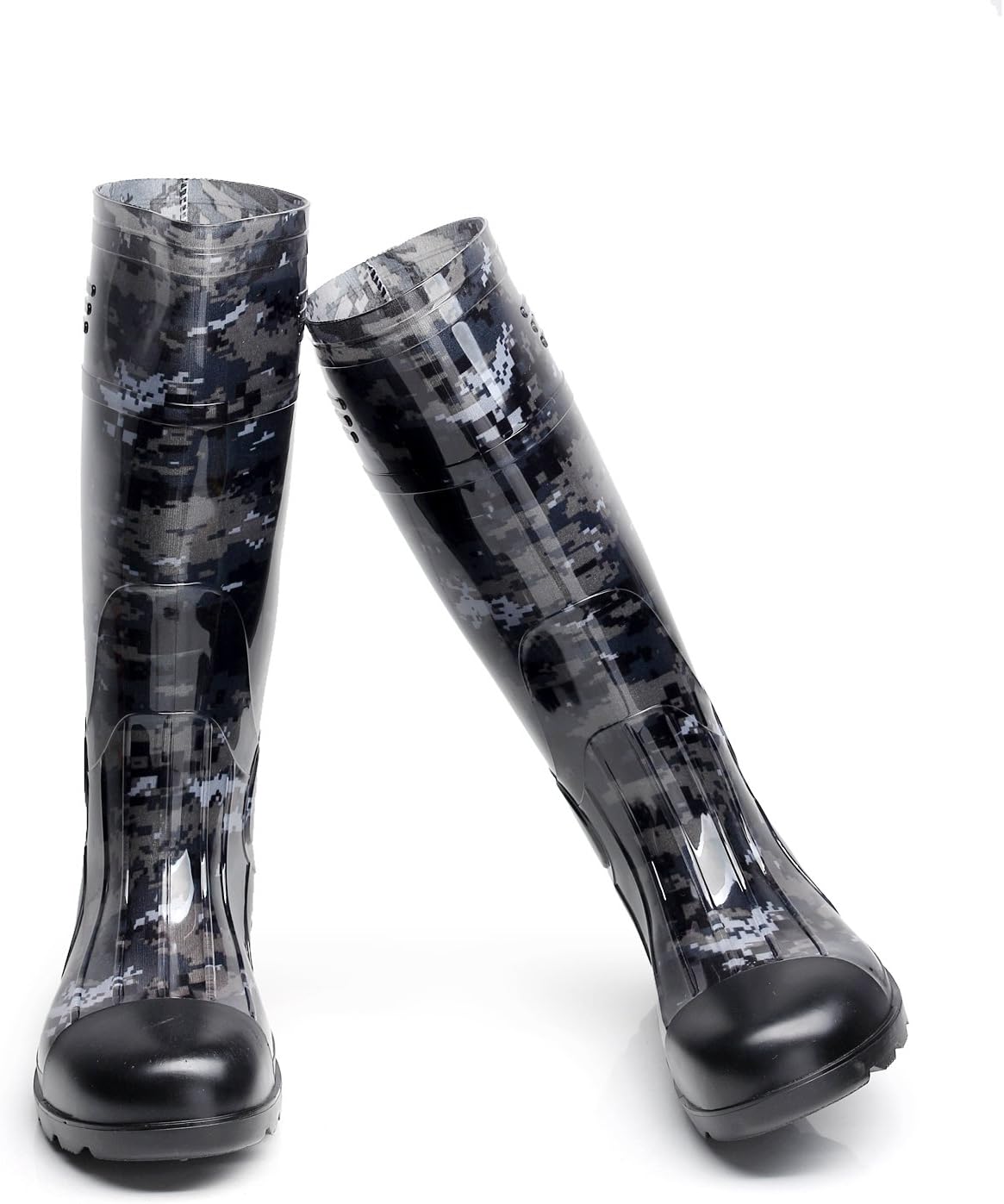 Man Knee High Rubber Rainboots Camo Waterproof Rubber Boots for Garden Man Rain Footwear Size