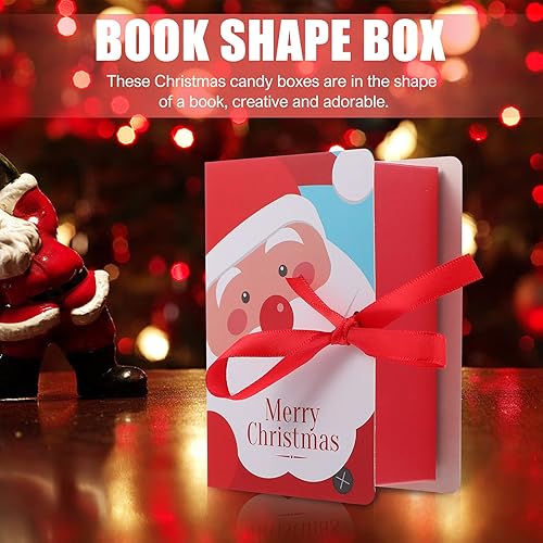 Miniatura 7 de GALPADA Decoraciones de Navidad 5pcs cajas de regalo de dibujos animados encantadoras cajas de regalo de Navidad en forma de libro de Navidad cajas