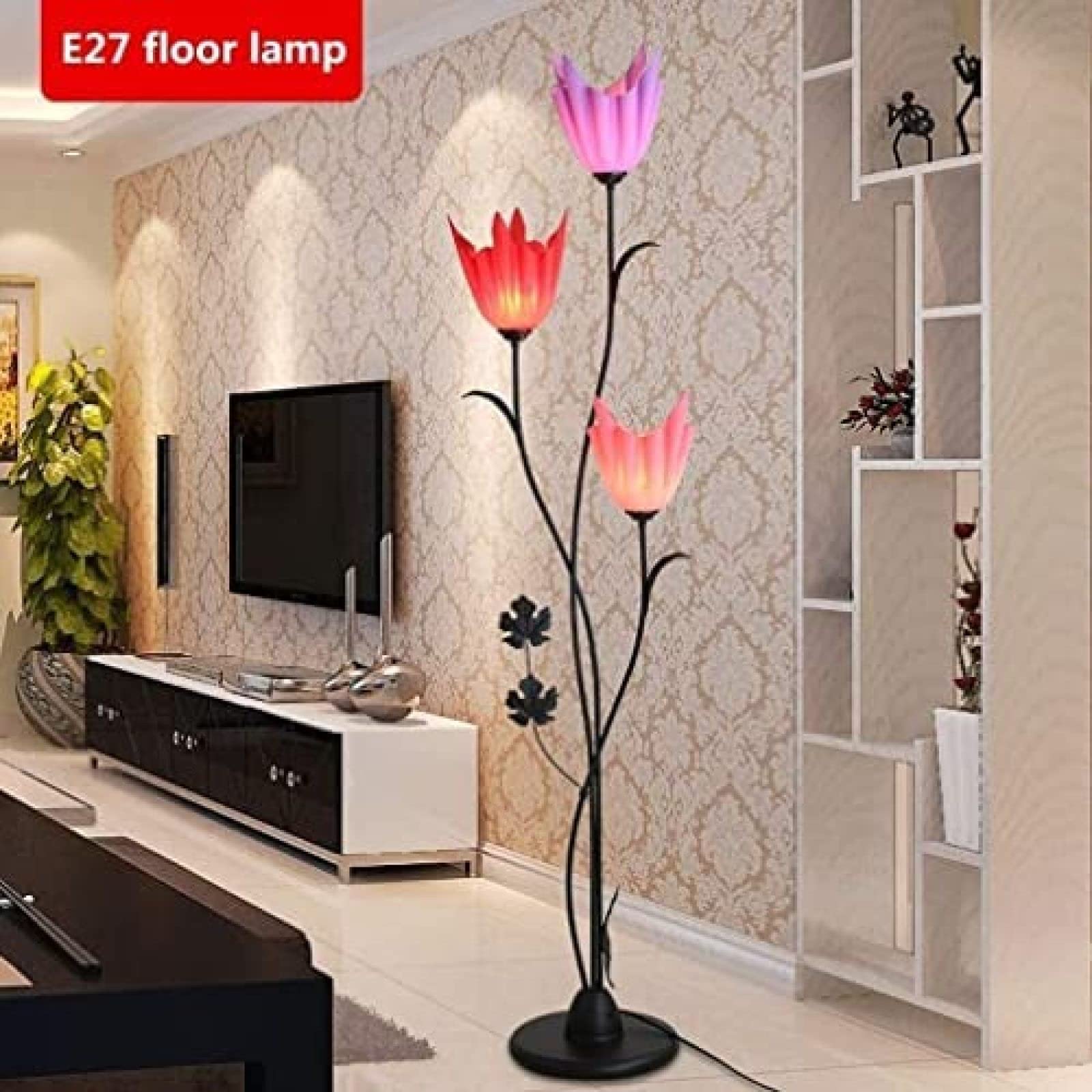 Lampa podłogowa lampa stojąca metalowa lampa podłogowa nowoczesna lampa stojąca E27 światło podłogowe kreatywny 3 kwiat akrylowy abażur do sypialni jadalnia lampa podłogowa lampa stojąca świ