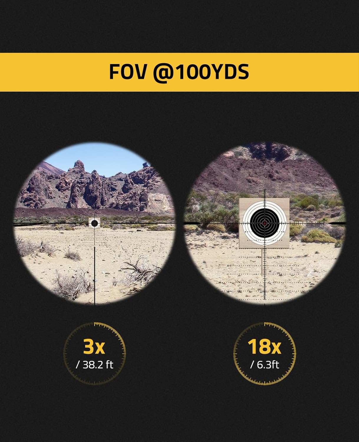 CVLIFE BearPower 3-18x50 FFP Scope - First Focal Plane Scope with MOA Illuminated Reticle, Zero Stop, Zero Reset, Parallax Adjustment - 30mm Tube with Scope Rings
