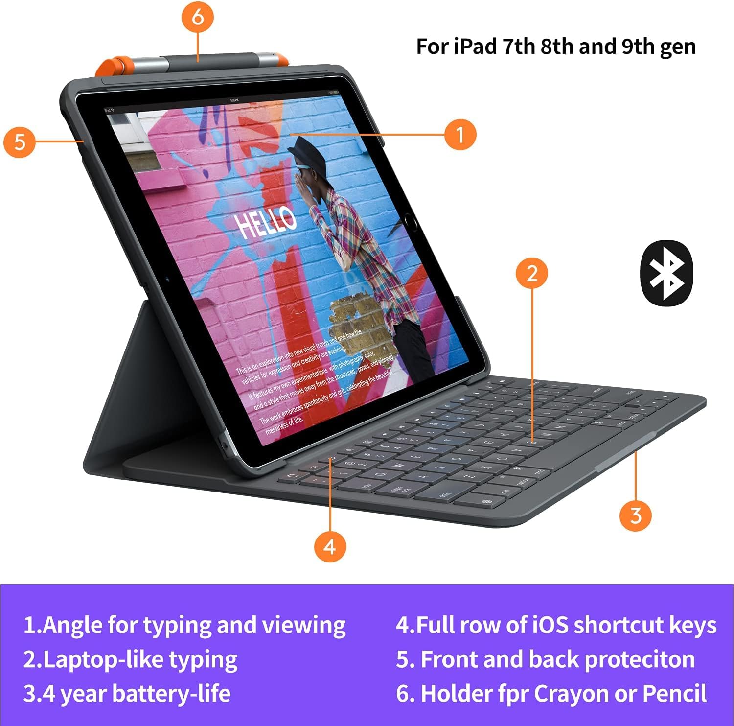 Amazon.com: Logitech IPad (7th, 8th and 9th Generation) Keyboard