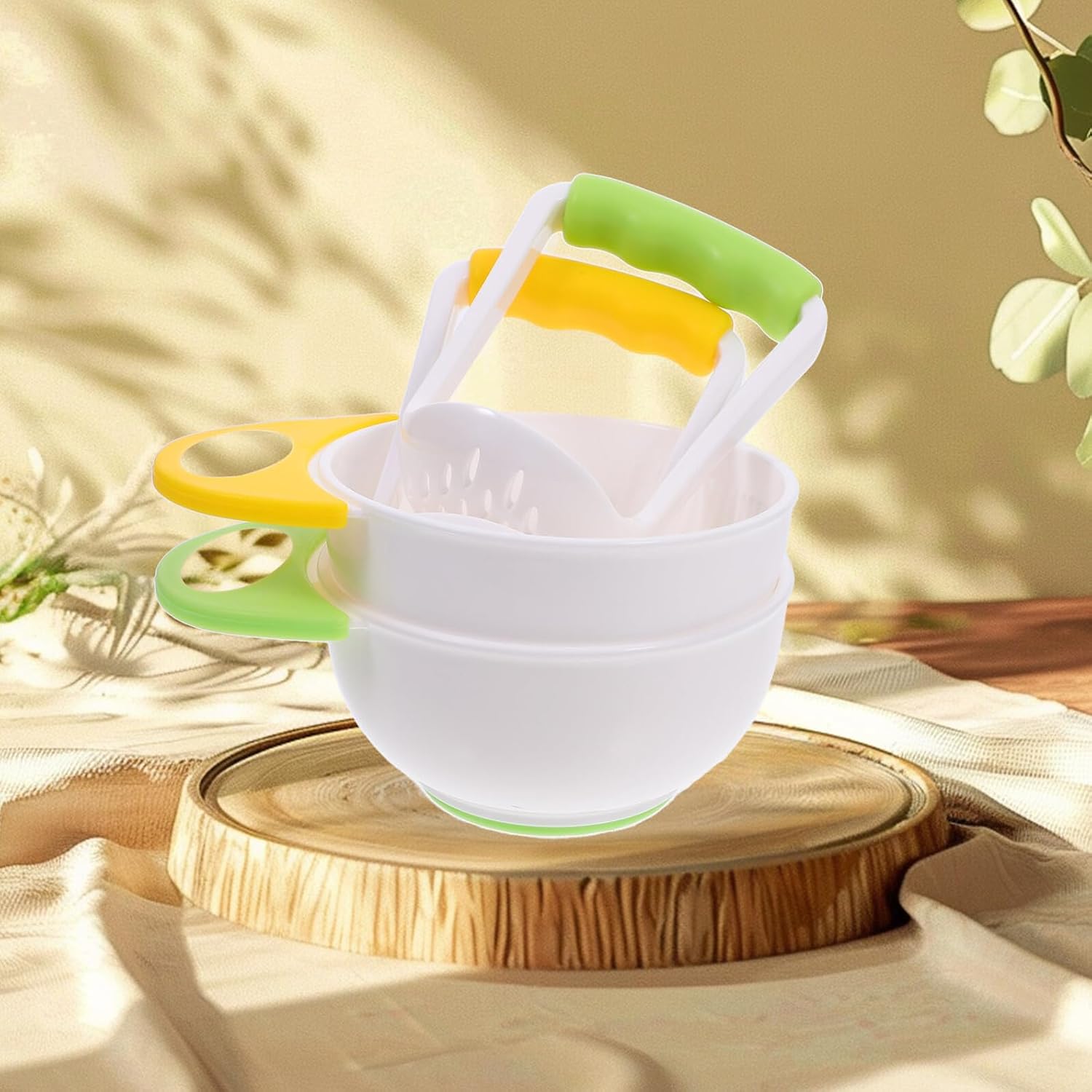 2Sets Grinding Bowls Manual Food Masher Smooth Surface Simple to Wash Food Mill Grinder for Fruits and Complementary Feeding