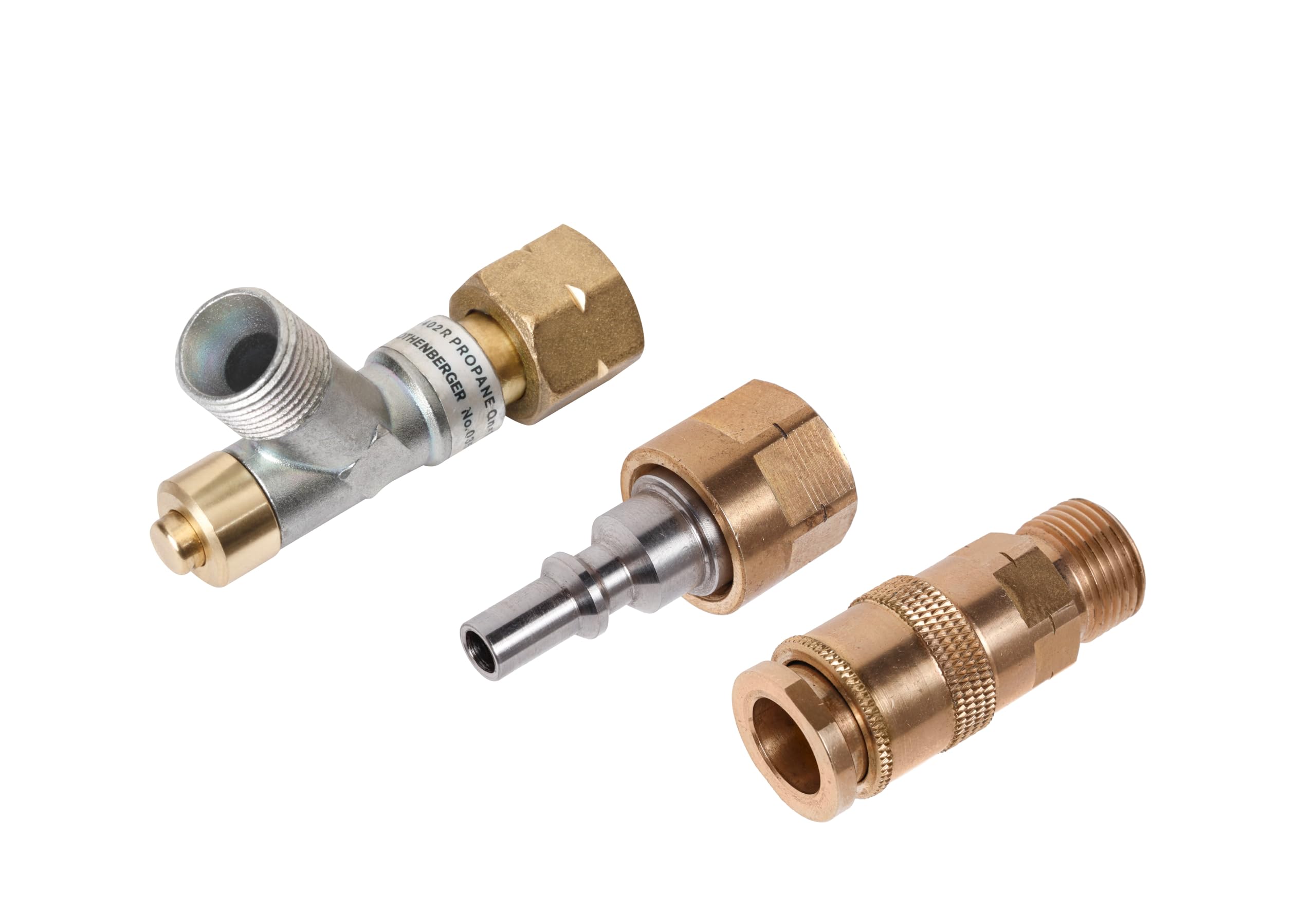Rothenberger Industrial Set Propan Schlauchbruchsicherung 2 x G 3/8“ & Schnellkupplung für einfaches Einkuppeln des Propangasschlauches G3/8 LH | Gasstopp zuverlässig bei Schlauchbruch