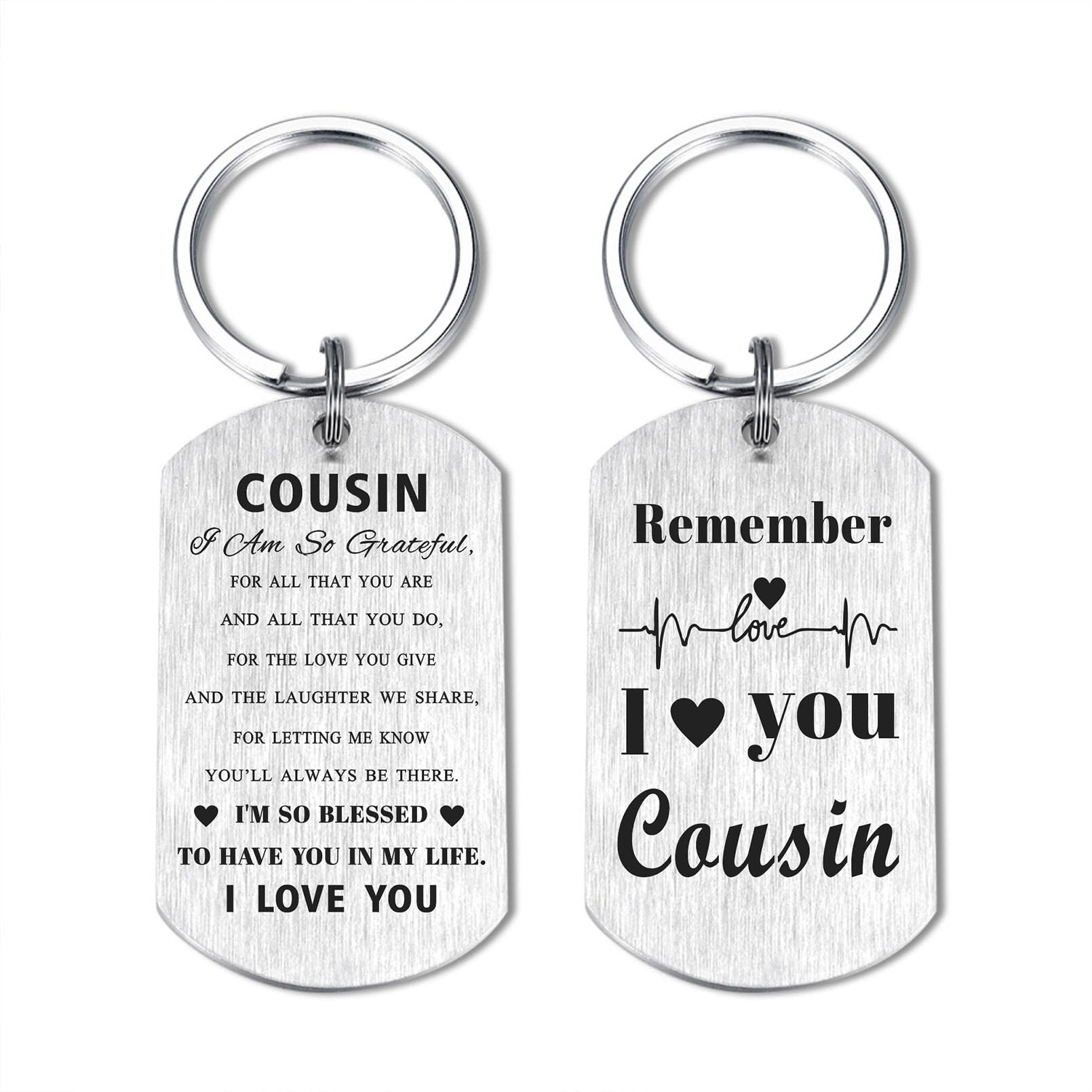 Laluminter Cousin Gifts for Women - Best Cousin Ever Keychain - Graduation Christmas Key Chains Keepsake to My Cousins