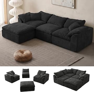 Cloud Couch Sectional, Boneless Modular Sofa for Living Room