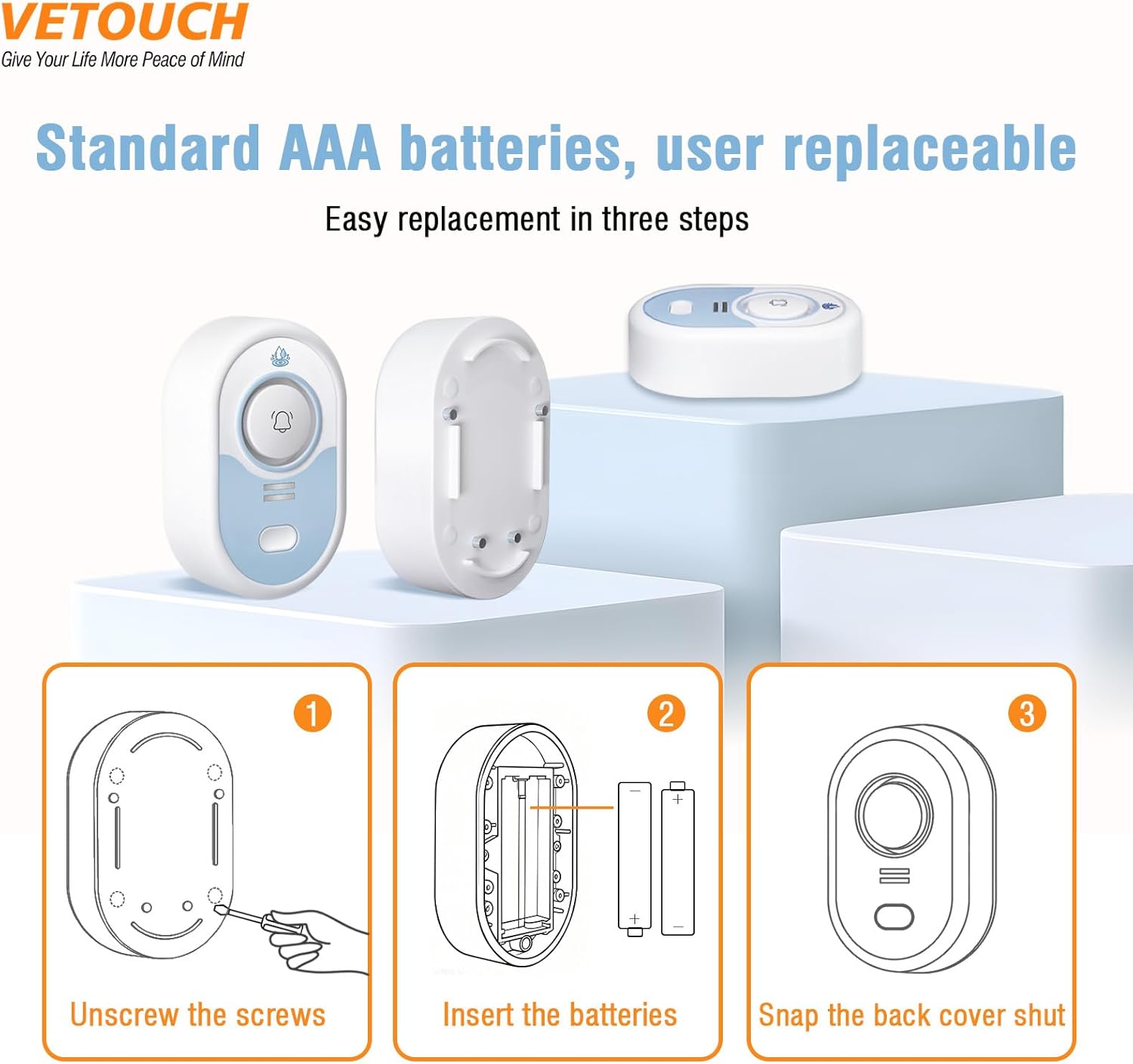 Water Leak Detector with Loud Alarm, 100dB Siren & LED Flash, Water Sensor Alarm for Home, Basement, Sump Pump, Kitchen, Bathroom, RV, Water Heater, Indoor Outdoor 5-Pack