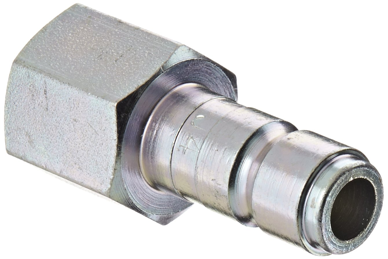 Dixon Valve J4F4 Steel Truflate Automotive Interchange Pneumatic Fitting, Nipple, 1/2" Coupling x 1/2" - 14 NPTF Female Thread