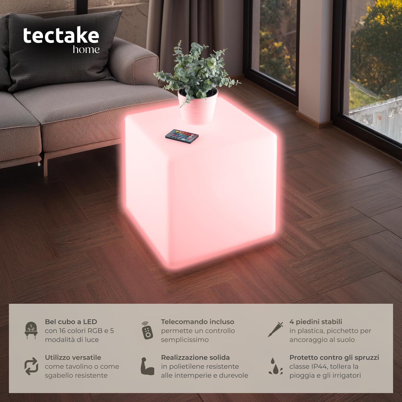 tectake® Cubo luminoso LED