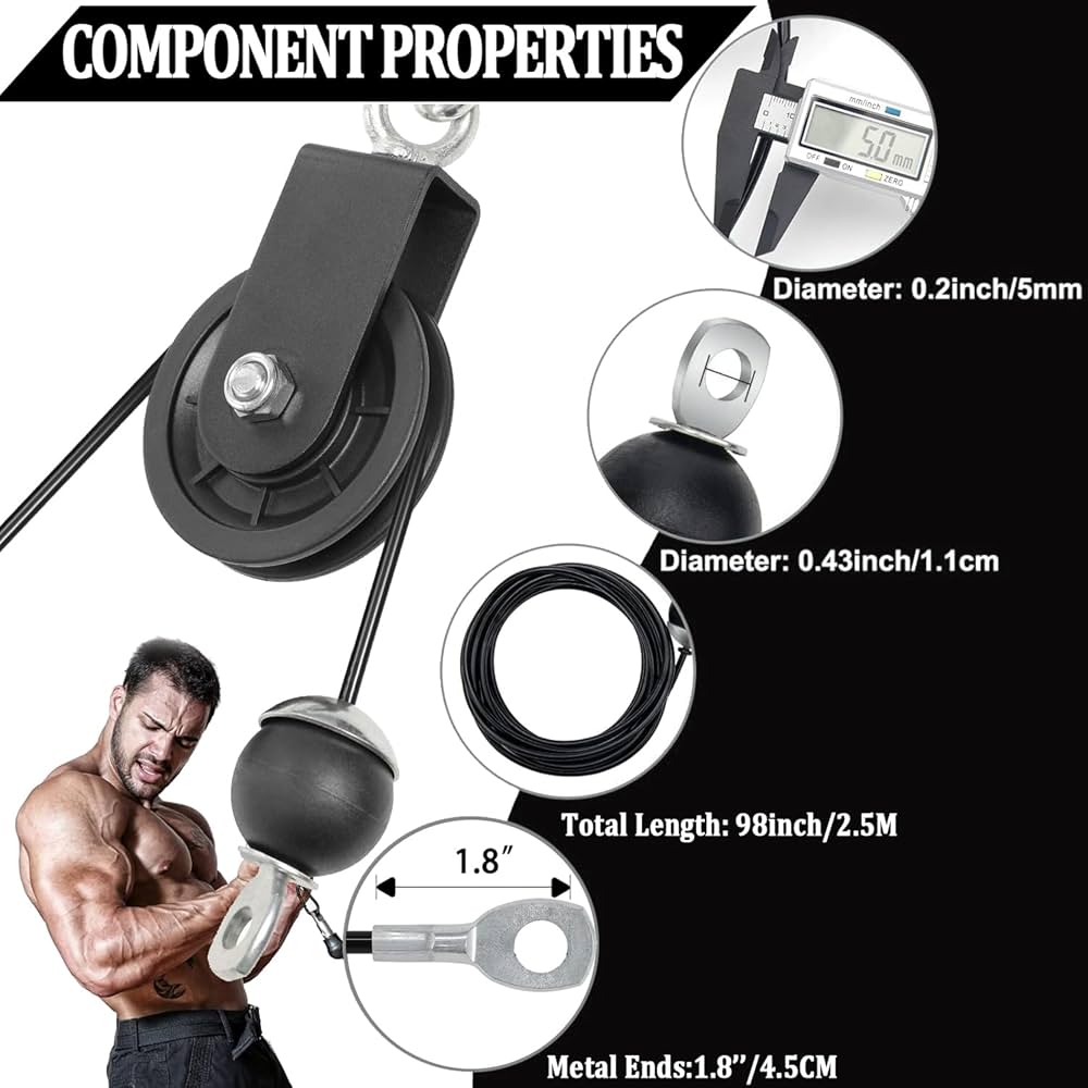 Smith Machine Home Gym Cable Replacement Fitness Pulley System