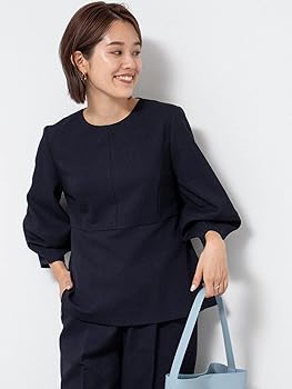 Amazon | [ノーリーズ] ウールライクペプラムブラウス 2-0035-6-01-009  